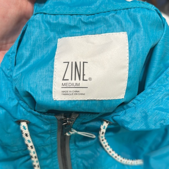 ZINE Clothing Blue Utility Rain Jacket with Hood - Picture 5 of 6